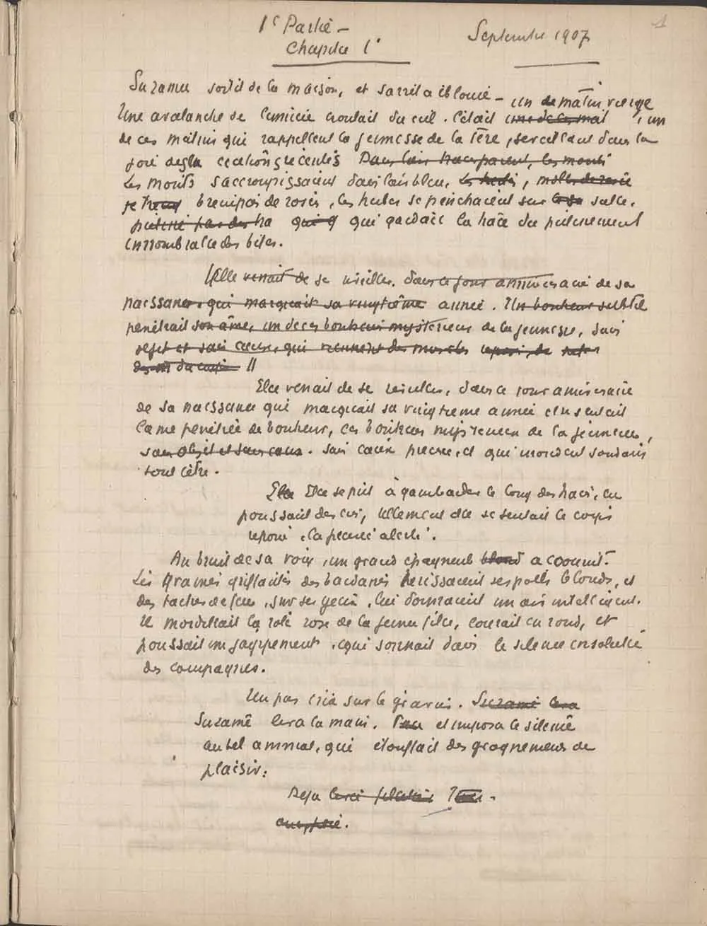 Cahier d'Emile Moselly - Septembre 1907
