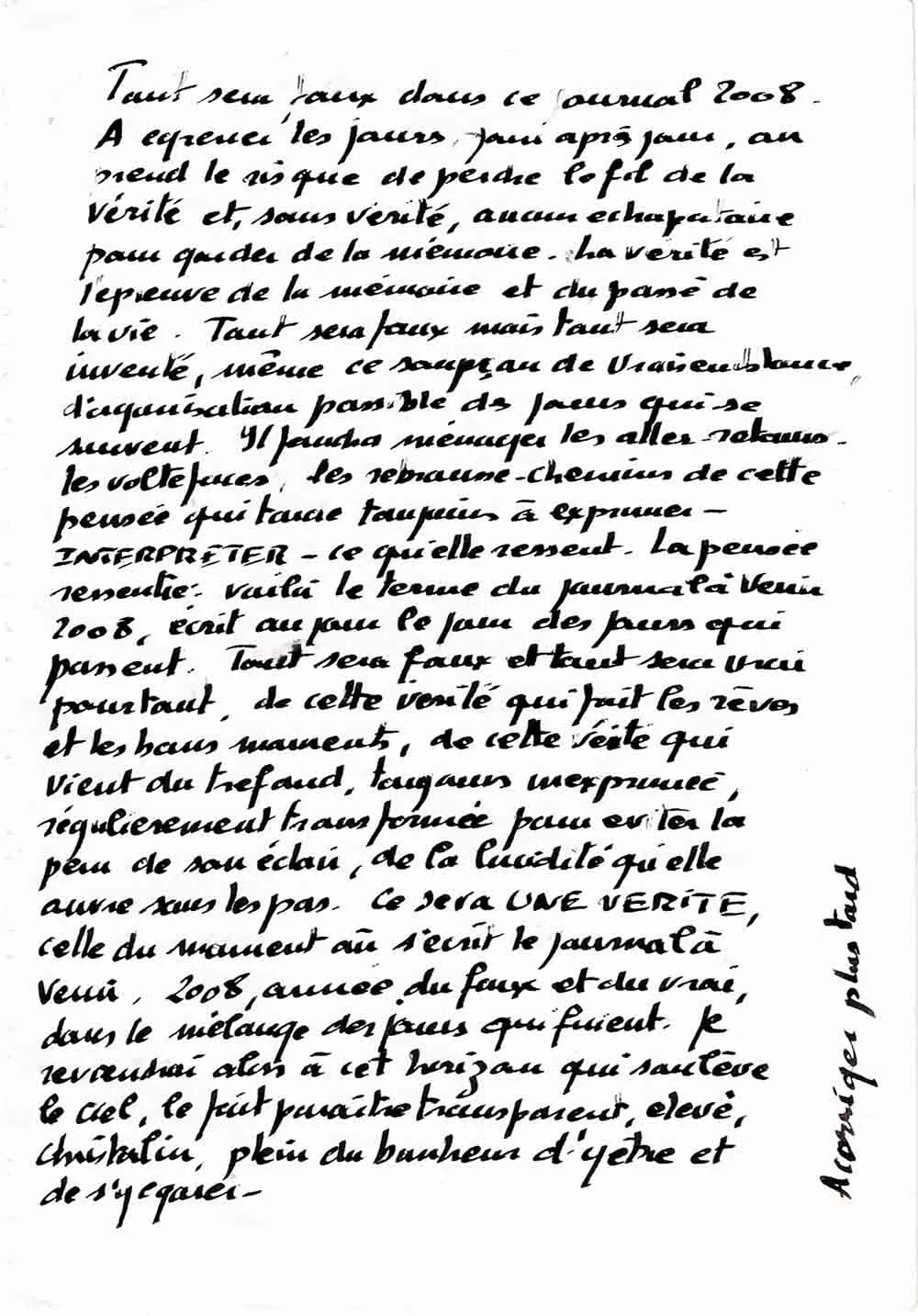 une page du journal 2008 