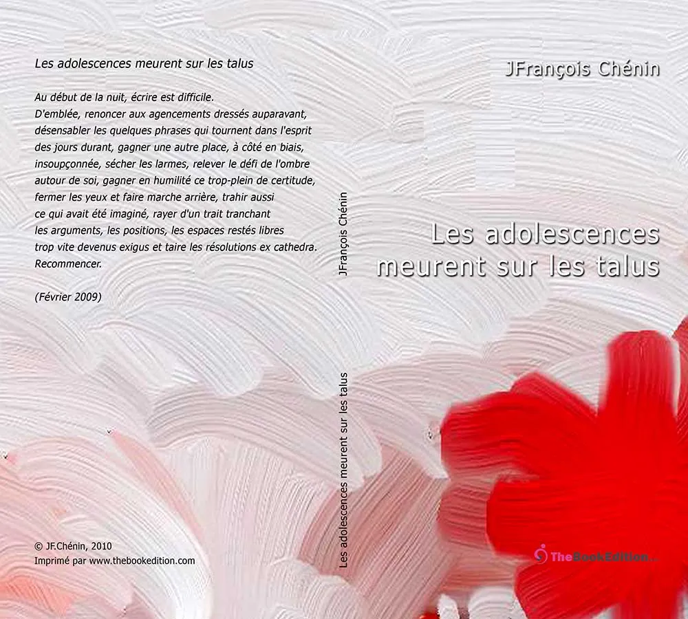 Couverture de Les adolescences meurent sur les talus 